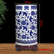 御夢(mèng)賜軒 景德鎮手工陶瓷花瓶瓷器花插青花瓷箭筒卷軸缸書(shū)字畫(huà)缸帽筒桶 纏枝蓮胖款