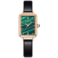 歐綺娜（MG.ORKINA MG）女士手表雅致小方表時(shí)尚簡(jiǎn)約石英表女生小方盤(pán)腕表七夕送女友禮物 黛綠黑皮