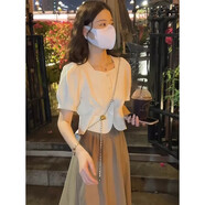 妍莉芬連衣裙套裝女夏裝2025年夏季新款穿搭衣服新中式氣質(zhì)套裝裙子夏天 7032上衣+半身裙 M