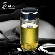 希諾（HEENOOR）單層加厚玻璃杯帶過濾網(wǎng)泡茶杯男女士高檔透明水杯鵝蛋杯 XN-7718 【530ML 紫羅蘭】