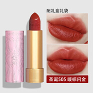 古馳（GUCCI）口紅金管滋潤啞光碎花唇膏禮盒送女朋友老婆女友生日禮物女禮盒裝 圣誕限量505 楓葉紅【禮盒裝】