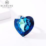 【女神禮】布蘭琪Blanche水晶戒指 韓國愛(ài)心夸張氣質(zhì)指環(huán)簡(jiǎn)約飾品個(gè)性禮物女 藍色