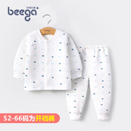 小狗比格寶寶衣服秋冬嬰兒保暖內(nèi)衣男加厚夾棉睡衣女兒童內(nèi)衣套裝純棉 樹葉藍色開衫【僅52碼】 52cm適合新生兒