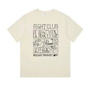 OLOEYfight club搏擊俱樂部大衛芬奇黑色電影手繪設計感純棉短袖T恤 12 耐久性膠印 S