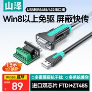 山澤USB轉RS485/RS422轉換器九針串口電腦com口模塊轉換線通信線轉接線工業級 FT232芯片 U8515 1.5米