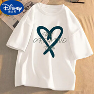 迪士尼（Disney）女大童夏裝t恤12到15歲女孩衣服14初中少女裝13高中學(xué)生T恤上衣 By心【款】 M 【建議80斤-95斤】
