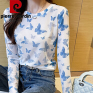 初徑哆啦A夢(mèng)防曬衣冰絲長(zhǎng)袖t恤女泫雅風(fēng)網(wǎng)紗打底衫夏季薄款內(nèi)搭上衣潮 1127#藍(lán)色 3XL