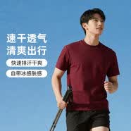 速干衣運(yùn)動(dòng)彈力純色基礎(chǔ)短袖t恤夏季新款男女同款 酒紅色 2XL