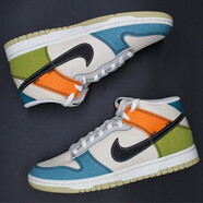 耐克（NIKE）【極速發(fā)貨】Nike Dunk SB High  藍橙拼接高幫籃球鞋 DV0830-100 杏藍 42