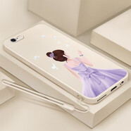 倍思力 適用蘋果6plus手機(jī)殼iPhone6S PLus男女款防摔全包磨砂保護(hù)套超薄軟外殼 古董白-藍(lán)色之戀 蘋果6plus/6sPLus通用
