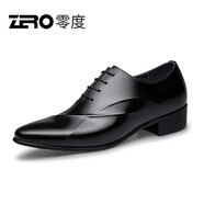 零度Zero皮鞋尖頭正裝鞋時(shí)尚男士正裝商務(wù)德比鞋新郎婚鞋伴郎鞋英倫風(fēng) 黑色 【亮面款-偏瘦一碼】 40 (250mm)