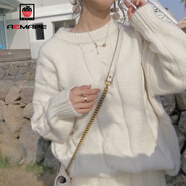 AEMAPE毛衣女2025春秋冬季外穿女裝加厚日系甜美內搭圓領(lǐng)針織衫女 白色 XL