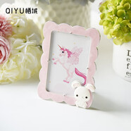 棲域兒童小相框擺臺卡通5寸橢圓金屬嬰兒可愛(ài)寶寶 精致高檔禮物 瑪奇兔+小馬 5寸(照片8.9cm*12.7cm)