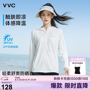 VVC防曬衣服女冰絲涼感透氣防紫外線披肩城市輕戶外短外套 簡約白1.0
