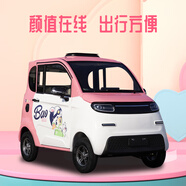 琮申新款云朵電動四輪代步車女士小型家用接娃電瓶新能源汽車油電兩用空調轎車老頭樂全封閉 至尊款60V140型續航140里