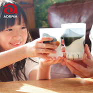阿德利亞（ADERIA）日本ins風(fēng)可愛(ài)貓咪耐熱玻璃杯家用咖啡早餐牛奶杯子茶水杯貓爪杯 奶牛貓爪水杯300ml