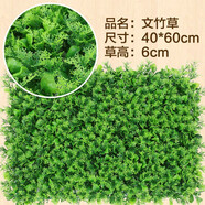 福至 仿真植物墻人造假草坪門頭草皮綠植墻室內(nèi)裝飾陽臺(tái)酒吧商場廣告背景花墻面假綠植綠化墻 文竹草 40*60CM（單片價(jià)）