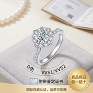 鉑金950戒指女50分1克拉婚戒鉑金燦若星辰求婚鉆戒定制 18K  燦若星辰 2克拉 D VVS1  【其它特殊圈口聯系客服定制】