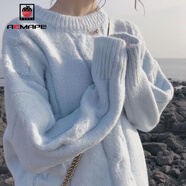 AEMAPE毛衣女2025春秋冬季外穿女裝加厚日系甜美內搭圓領(lǐng)針織衫女 藍色 L
