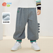 貝貝怡童裝男童褲子休閑褲春秋2022新品寶寶長(cháng)褲保暖加絨運動(dòng)褲 深花灰 90 （建議15月-2歲）