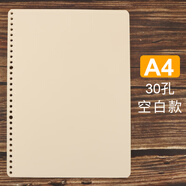 道林a4活頁紙b5活頁本芯a5筆記本替換芯26孔20孔30孔方格英語網(wǎng)格空白學(xué)生用手賬本手帳本子 30孔 A4空白/100張