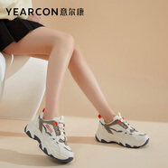 意爾康女鞋老爹鞋女士網(wǎng)面透氣休閑運(yùn)動鞋輕便鞋子女 E63101130 艷橙 37
