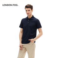 London Fog倫敦霧Polo衫男商務(wù)夏季新款純棉休閑短袖翻領(lǐng)體恤男 藏青色K8 48/M/165