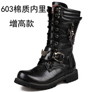 品牌品牌內(nèi)增高馬丁靴男高筒時(shí)裝靴盜墓筆記張起靈cosplay鞋舞臺(tái)表演男靴 【603內(nèi)增高】 選購(gòu)加毛內(nèi)增高件建議根據(jù)皮鞋碼