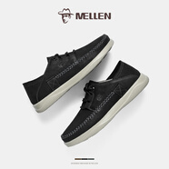 名郎新款品牌男士潮流百搭頭層牛皮經(jīng)典系帶復古休閑舒適商務(wù)休閑男鞋 黑色 42