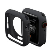例米適用apple watch9/8/7保護套蘋果手表6/5代Ultra1/2代手表表殼iPhone watch8硅膠防摔防刮軟殼 黑色-(糖果軟殼) 【S10代】46mm
