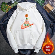 八戒別鬧海綿寶寶衛衣男派大星帽衫寬松情侶裝 白色 【 帽衫秋冬】  935 XXL  180-190CM  160-180斤