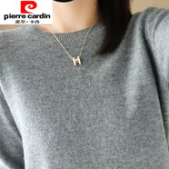 皮爾卡丹毛衫女圓領(lǐng)毛針織衫女冬季新款短款低領(lǐng)寬松長(cháng)袖毛衣女打底衫 灰色 2XL 145-160