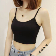 新款吊帶背心女莫代爾小打底衫內(nèi)搭修身白黑色短上衣夏季薄款 黑色 均碼90-120斤