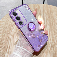 羅璐鷗OPPO A3活力版手機(jī)殼女款軟殼硅膠殼a3 活力版外殼支架全包防摔保護(hù)套女士水鉆漸變閃粉電鍍保護(hù)殼 【漸變丁香紫】+指環(huán)支架+全屏鋼化膜 OPPO A3活力版