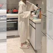 俞兆林俞兆林睡裙秋冬女簡(jiǎn)約休閑連帽長(zhǎng)袖慵懶風(fēng)寬松家居服連衣裙可外穿