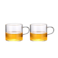 禾艾蘇(heisou)玻璃杯耐熱小杯子品茗杯功夫小茶杯130ML 2個130ml杯子