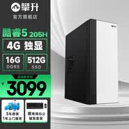 攀升睿龍 14代酷睿i5 14500HX/14400/14400F商用家用辦公設計師游戲臺式機電腦主機臺式主機整機 配置七酷睿5 205H+16G+512G WiFi |