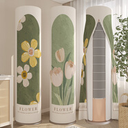 奶油風(fēng)立式空調防塵罩圓柱形柜機圓形開(kāi)機不取適用于海爾美的 油畫(huà)郁金香-曲歌向陽(yáng)【開(kāi)機不取 格力I酷/I鉑/小米170