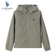 U.S. POLO ASSN.外套男秋季連帽戶外運動夾克男防風(fēng)防水休閑上衣 淺綠色 XL