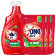 奧妙（OMO）洗衣液天然酵素深層潔凈衣物污漬機洗手洗溫和親膚衣服清潔劑留香 除菌除螨3kg+480g*3袋