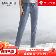 寓美（YOURMY）ym/寓美抽繩休閑天絲牛仔褲3240 女春夏秋柔軟舒適顯瘦外穿新品 灰蘭 M L__160-165_c__80-120斤