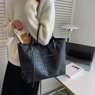 酷達妮 高級感百搭單肩托特通勤包大容量包包女秋冬新款時尚大包 黑色