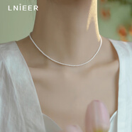 Lnieer極細(xì)2mm3mm施家正圓無暇強光米粒珍珠項鏈女細(xì)鎖骨鏈珍珠頸鏈配飾 珍珠項鏈【超細(xì)2mm】