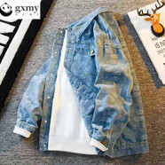 gxmy牛仔外套男春秋季潮牌衣服男士痞帥高級(jí)感印花休閑夾克男四季男裝 A11淺藍(lán)色 2XL 【150-160斤】