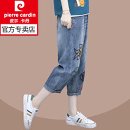 皮爾卡丹（pierre cardin）休閑褲子套裝女寬松棉牛仔褲2025夏季新款潮休閑時(shí)尚套裝夏天新款 5038K牛仔褲 2XL 建議125斤-140斤