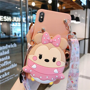 豆茶 適用于oppo手機殼小恐龍迪士尼卡通零錢(qián)包一體斜挎全包防摔公仔收納包可愛(ài)背包式軟殼 立體公仔錢(qián)包-桔色波點(diǎn)米妮+斜挎掛繩  oppo A72/A53專(zhuān)屬