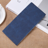 書(shū)果兒(SHU GUO ER)男錢(qián)包長(cháng)款日韓薄款復古磨砂青年軟皮夾男式個(gè)性時(shí)尚學(xué)生票夾 深藍色#B131