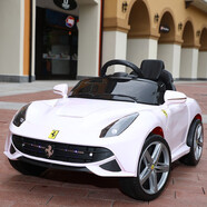 祁裕法拉利款兒童車(chē)四輪電動(dòng)汽車(chē)可坐人小孩跑車(chē)款遙控車(chē)音樂(lè )搖擺功能 頂配款白色手機控制藍牙遙控