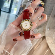 TORUI紅色表帶手表女高級感輕奢小眾女表休閑小巧精致女士時裝手表 韶華紅