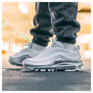 耐克（NIKE）男女鞋新款 Air Max 97 子彈氣墊緩震休閑復(fù)古跑步鞋運(yùn)動休閑鞋 AT5458-100白銀 36.5